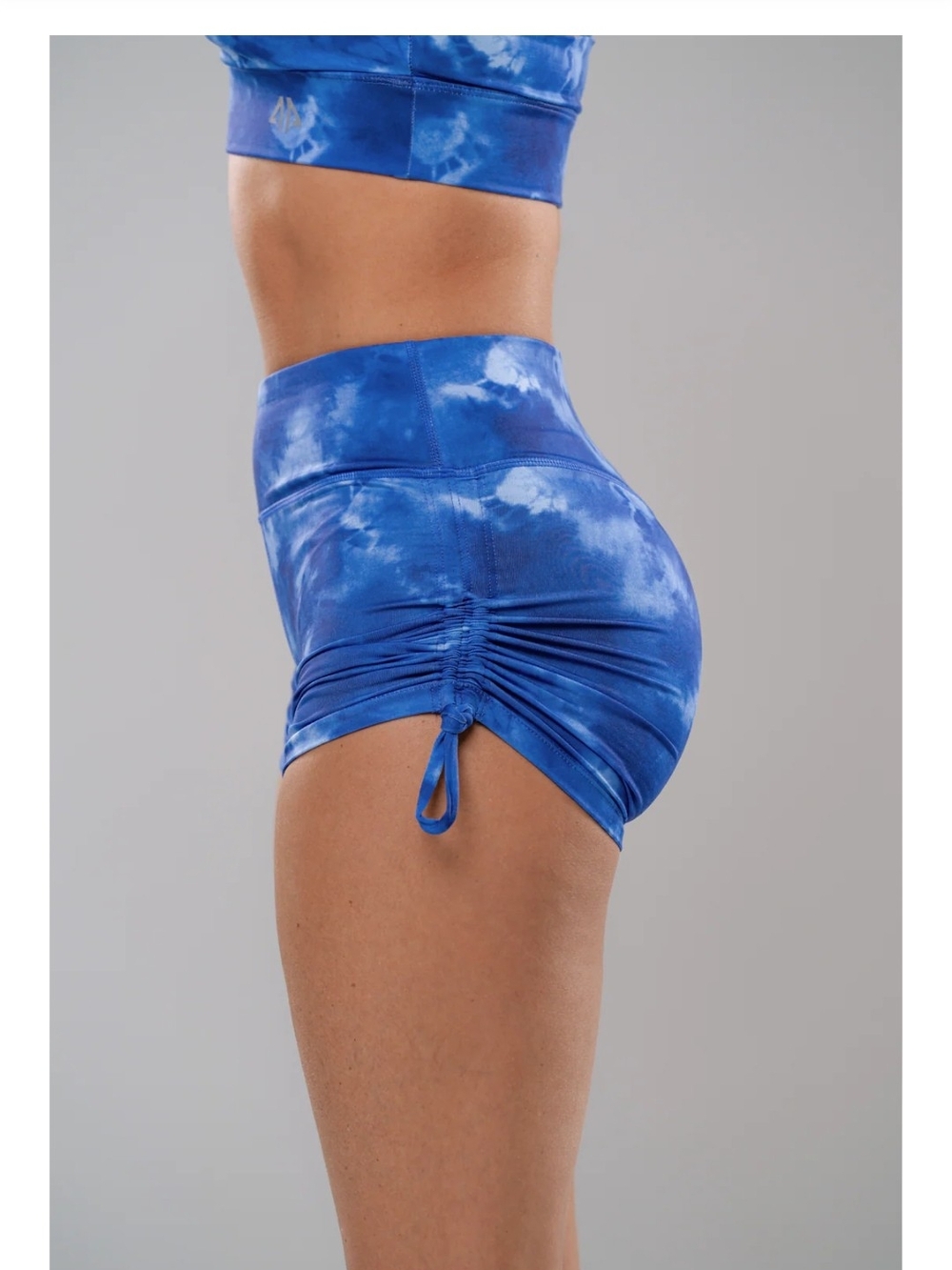 Alpha Prime Blue Vibes Scrunch Active Shorts